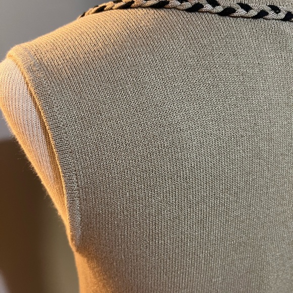 Ming Wang Beige Layering Tank Shirt Braided Scoop Neckline Size Small - Picture 9 of 10